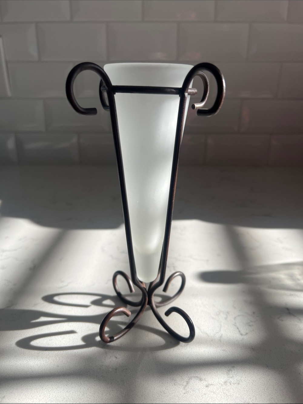 Frosted glass vase